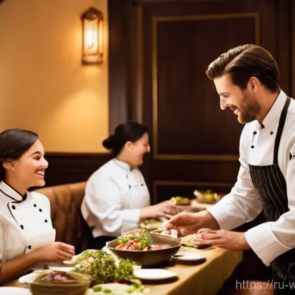 양식조리사로 일하면서 가장 보람찼던 순간 - **Prompt:** A heartwarming scene set in an elegant yet cozy restaurant dining area. A male Western c...