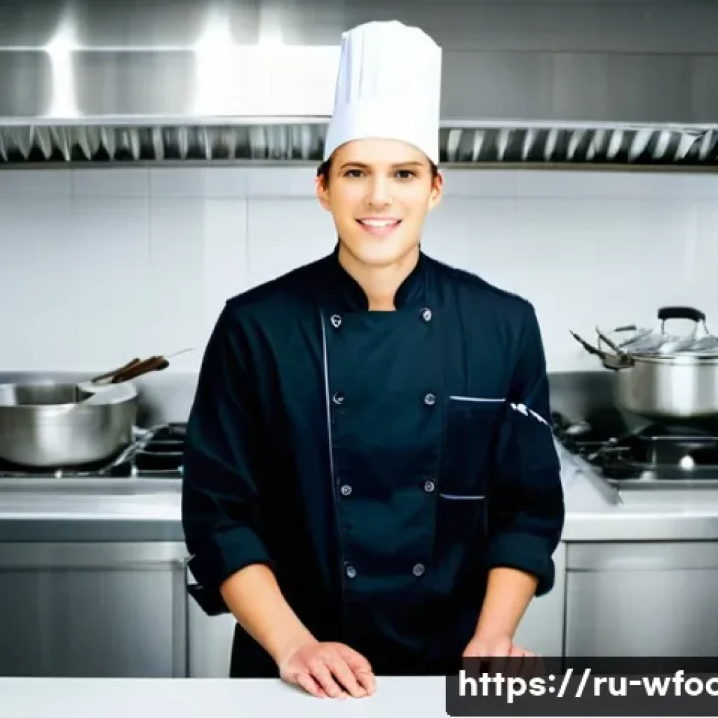 양식조리 실기 시험 채점관이 보는 포인트 - **Prompt 1: The Professional Chef's Confident Entrance at a Culinary Exam**
    "A young, determined...